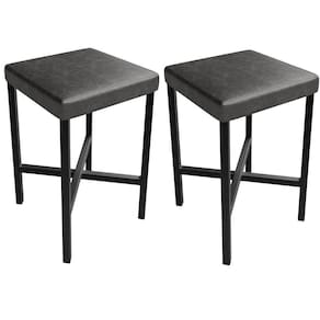 Kit 02 Banquetas Baixa Bar Cozinha Sala De Jantar Preto Stella L02 Couríssimo Preto - Lyam Decor