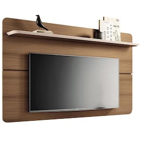 Painel Para Tv 70 Pol Orgânico 180cm Contour B01 Castanho Off White - Lyam Decor
