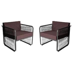 Conjunto 2 Poltronas para Área Externa Santiago em Alumínio e Corda Náutica Acesse Móveis