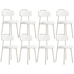 Kit 08 Cadeiras Decorativas Estofada Sala Jantar Barcelona Arena L02 Facto Branco - Lyam
