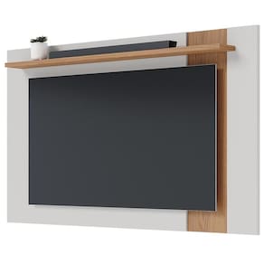 Painel Para Tv 70 Pol Extensível 180cm Lara C04 Off White Matte Freijó - Lyam Decor