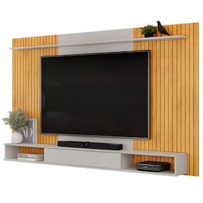 Painel Para Tv 70 Pol Com Bancada Suspensa 215cm Dom D05 Cedro Bali - Lyam Decor