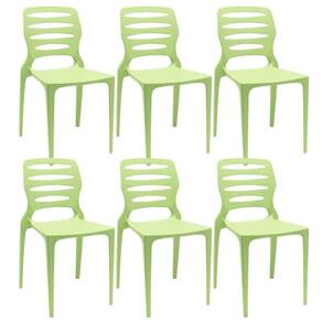 Kit 06 Cadeiras Para Cozinha Área Gourmet Jardim Empilhável Larsen P03 Verde Claro - Lyam Decor