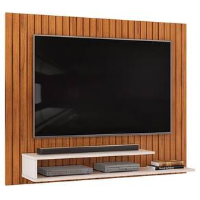 Painel Ripado Para Tv 55 Pol 134cm Lipe D05 Freijó Off White - Lyam Decor