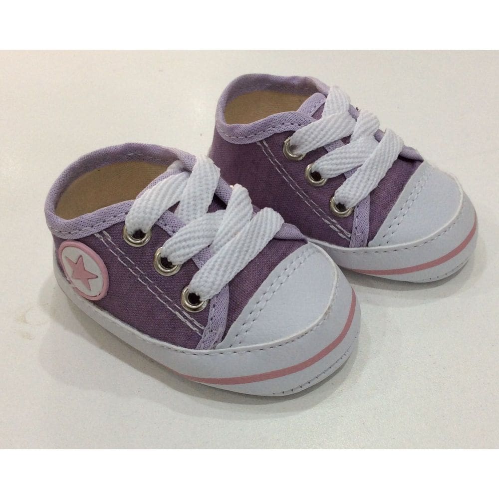 Sapatinho tênis bebê fem estilo all star