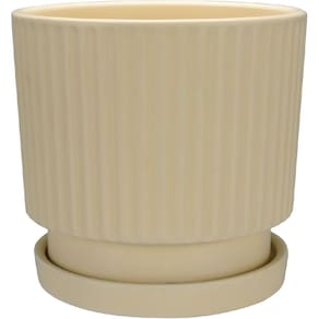 CACHEPÔ VASO DECORATIVO PLANTA HOME&CO CERÂMICA 13x14x14cm BEGE