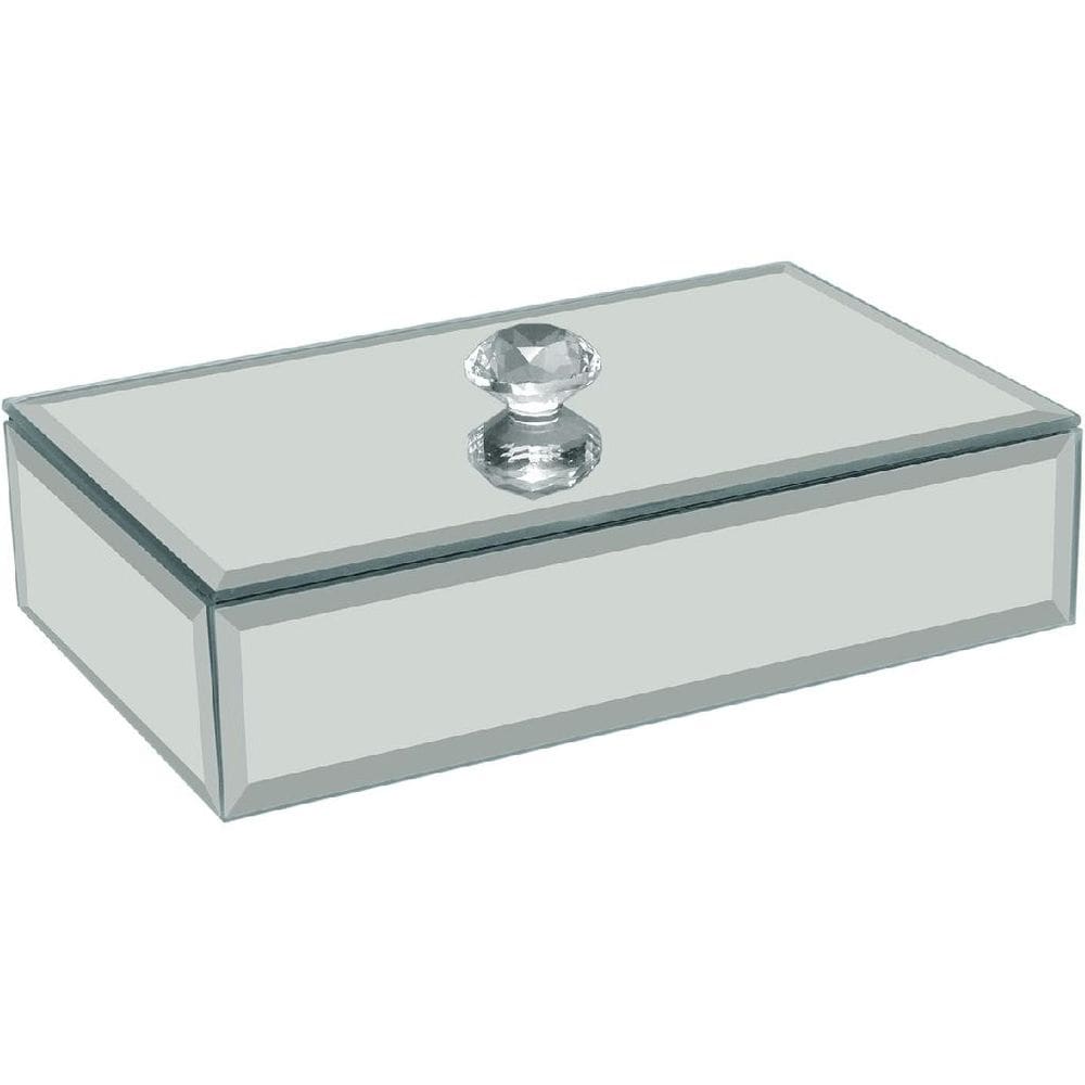 PORTA JOIAS ORGANIXADOR DECORATIVO HOME&CO ESPELHADO MDF 4x17x10cm BRANCO