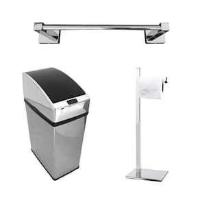 Toalheiro 30cm Lixeira Automática 3L Papeleira Simples Inox