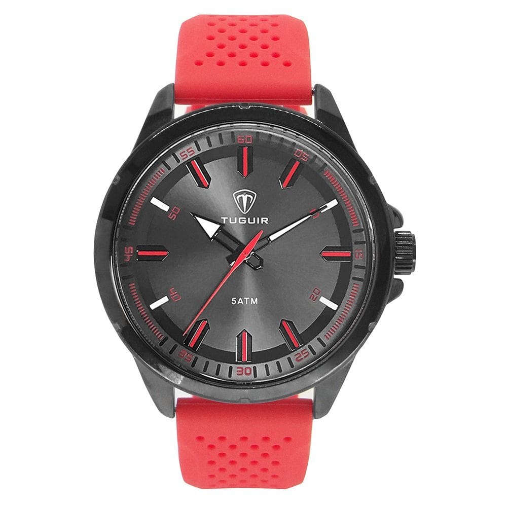 Relógio Masculino Tuguir Analógico TG162 Preto e Vermelho