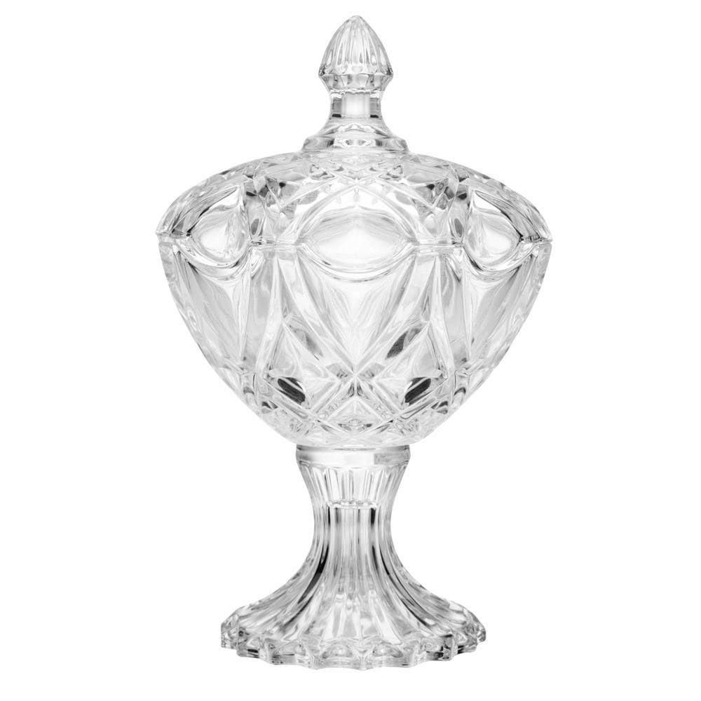 Potiche de Vidro com Pé e Tampa Star 18cm x 29cm - Lyor