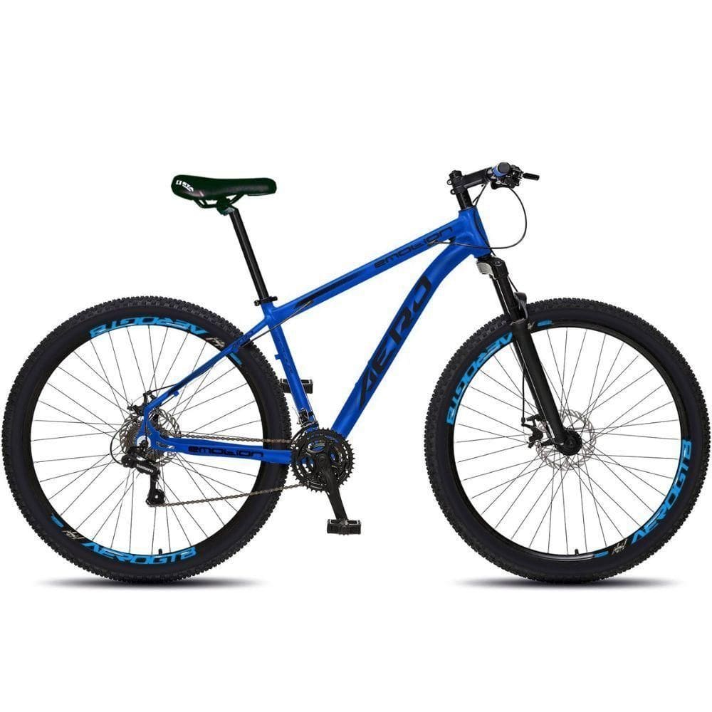 Bicicleta Aero Quadro De Aluminio Aro 29 Emotion 475-16 Azul Com Preto