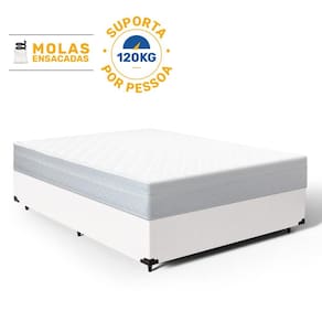 Cama Box com Colchão de Molas Ensacadas Classic Maxx White Casal 138cm