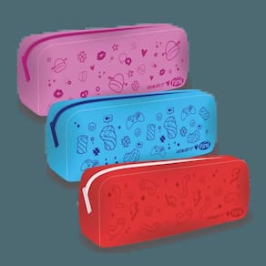 Estojo Escolar De Silicone Com Zíper Fini - Leo E Leo