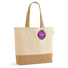 Sacola Grande em Algodão Reciclado e Juta 46x38cm Dayton TopGet