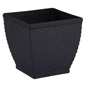 Vaso Rattan M3 Quadrado (0,35L) Cor Preto INJEPLASTEC