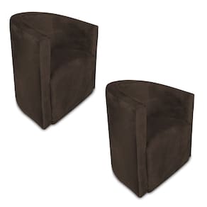 Kit 02 Poltronas Decorativa Lyon Veludo Marrom - Pallazio