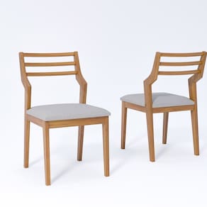 Kit com 2 Cadeiras de Jantar Damasco Madeira/cinza
