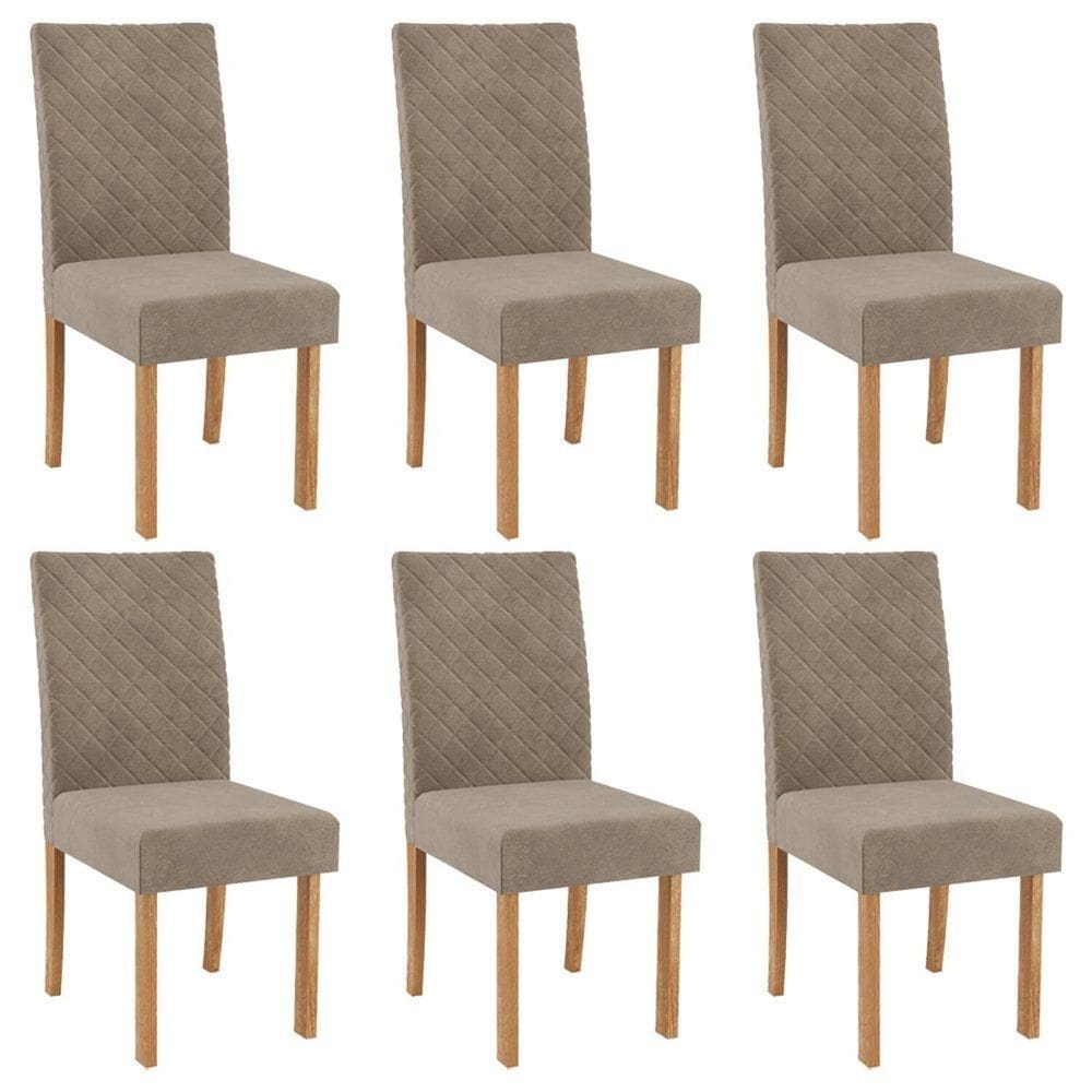 Kit 6 Cadeiras para Sala de Jantar Elegance Mel/Caramelo