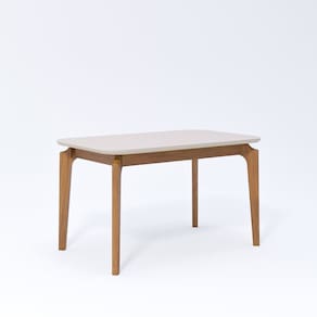 Mesa Ficus 77cm x 80cm x 130cm Tampo em MDF Madeira/Off White