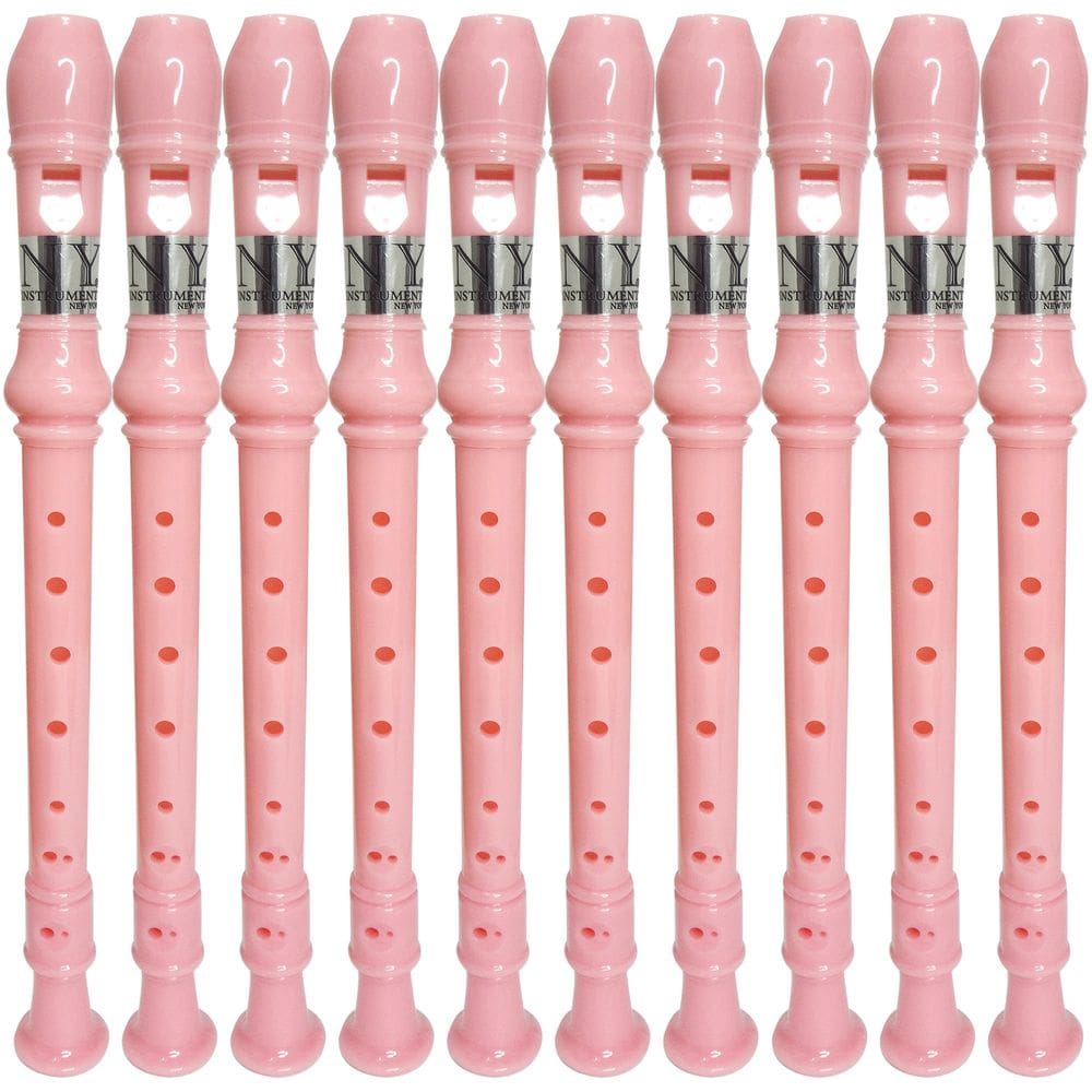 Kit 15 Flautas Doce Germânica Rosa Claro FL 20G New York