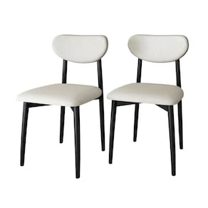 Kit 2 Cadeiras Gala Madeira Maçica - Alt 86 x L 44 cm x P 46 cm Off White /Preto
