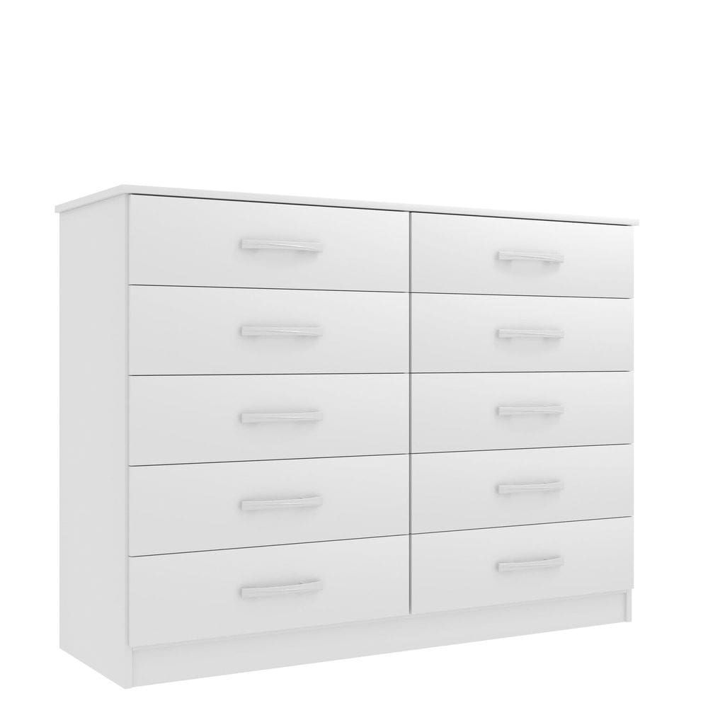Comoda para Quarto 10 Gavetas Marbela Branco