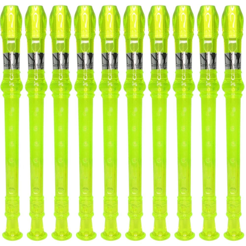 Kit 15 Flautas Doce Germânica Verde Translucida FL 20G G NY