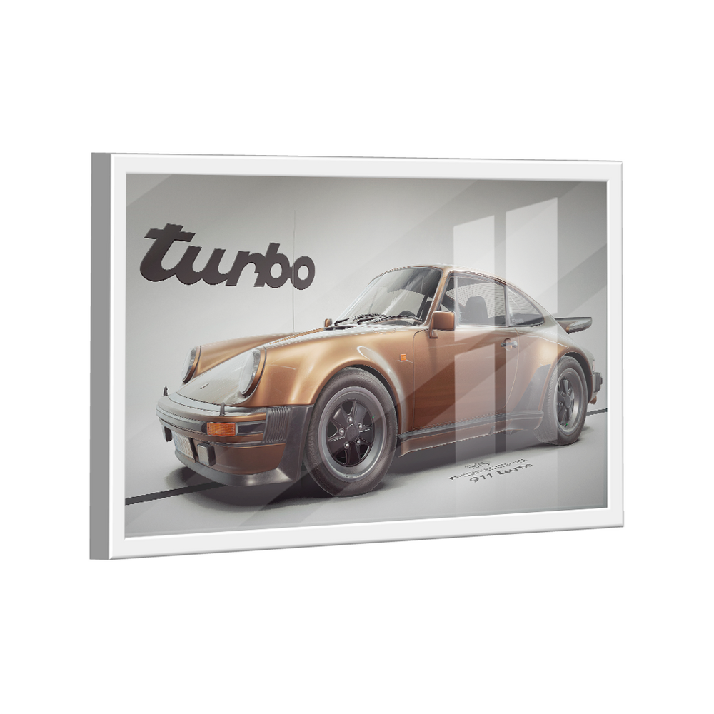 Quadro Decorativo Porsche Gold 911 Turbo
