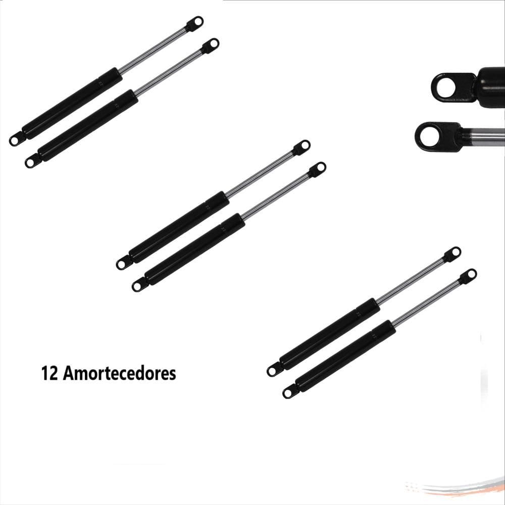 Kit 12 Amortecedores Pistão Mola A Gas 254 X 159 Mm 35kg - UN / 12 [F103]