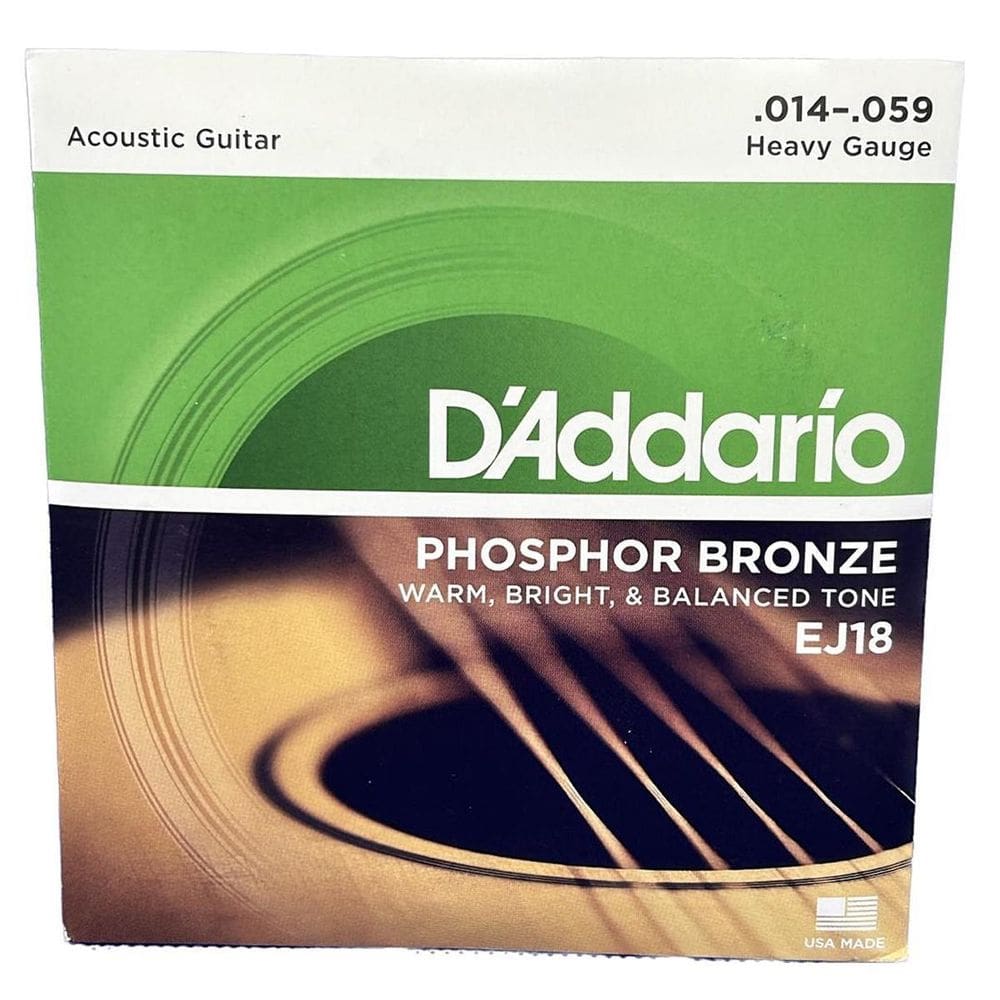 Cordas Aço D`Addario Phosphor Violão Ej18 Tensão 014 Bronze
