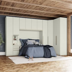 Quarto Modulado Casal Completo 10 Portas 6 Gavetas Seletto Areia