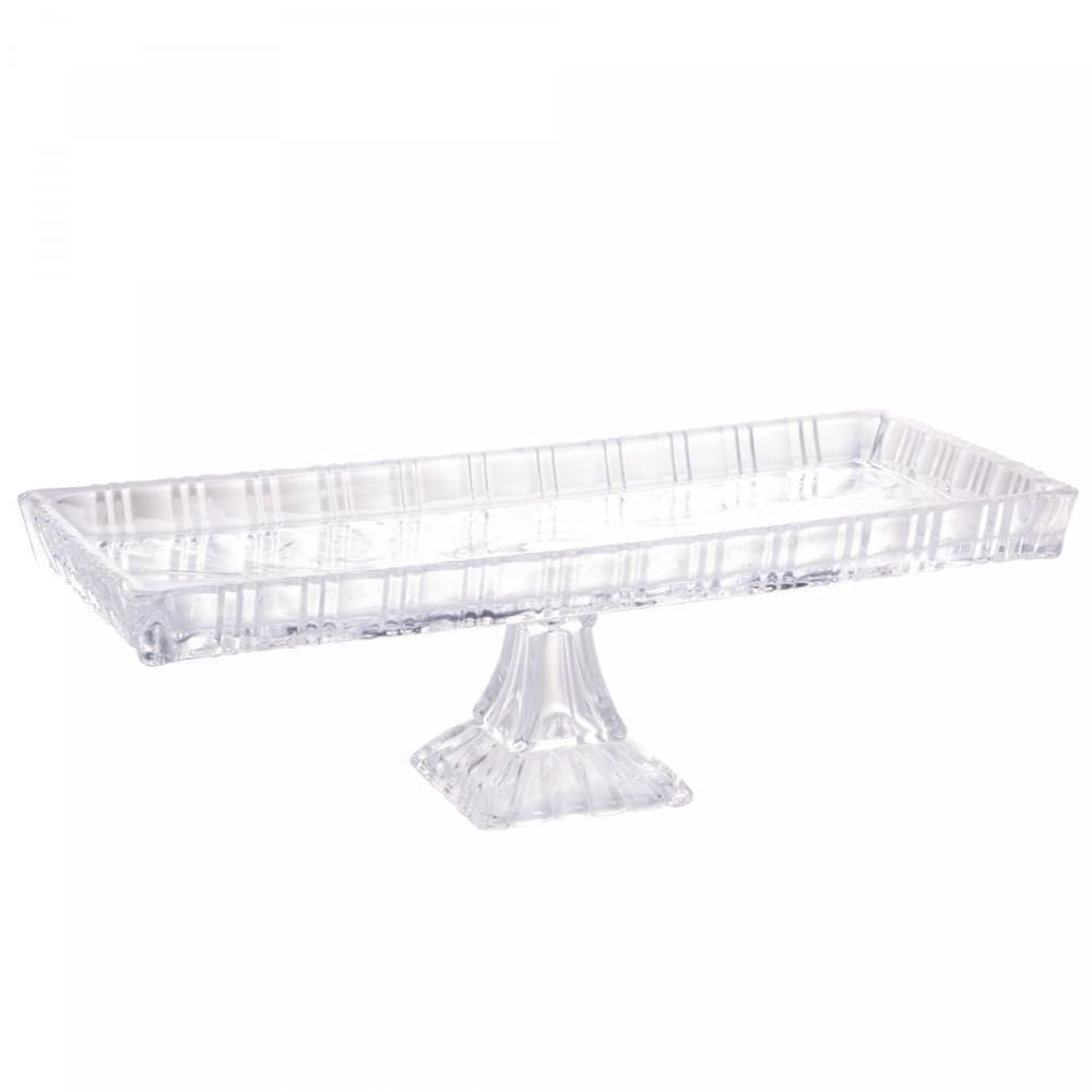 Travessa de Cristal com Pé Dragon 34cm x 15cm x 10,5cm