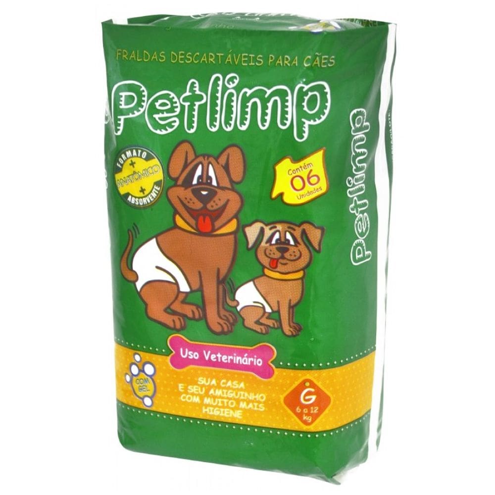 Fralda para Cachorro Petlimp 6 a 12Kg - Fralda Descartável Cães