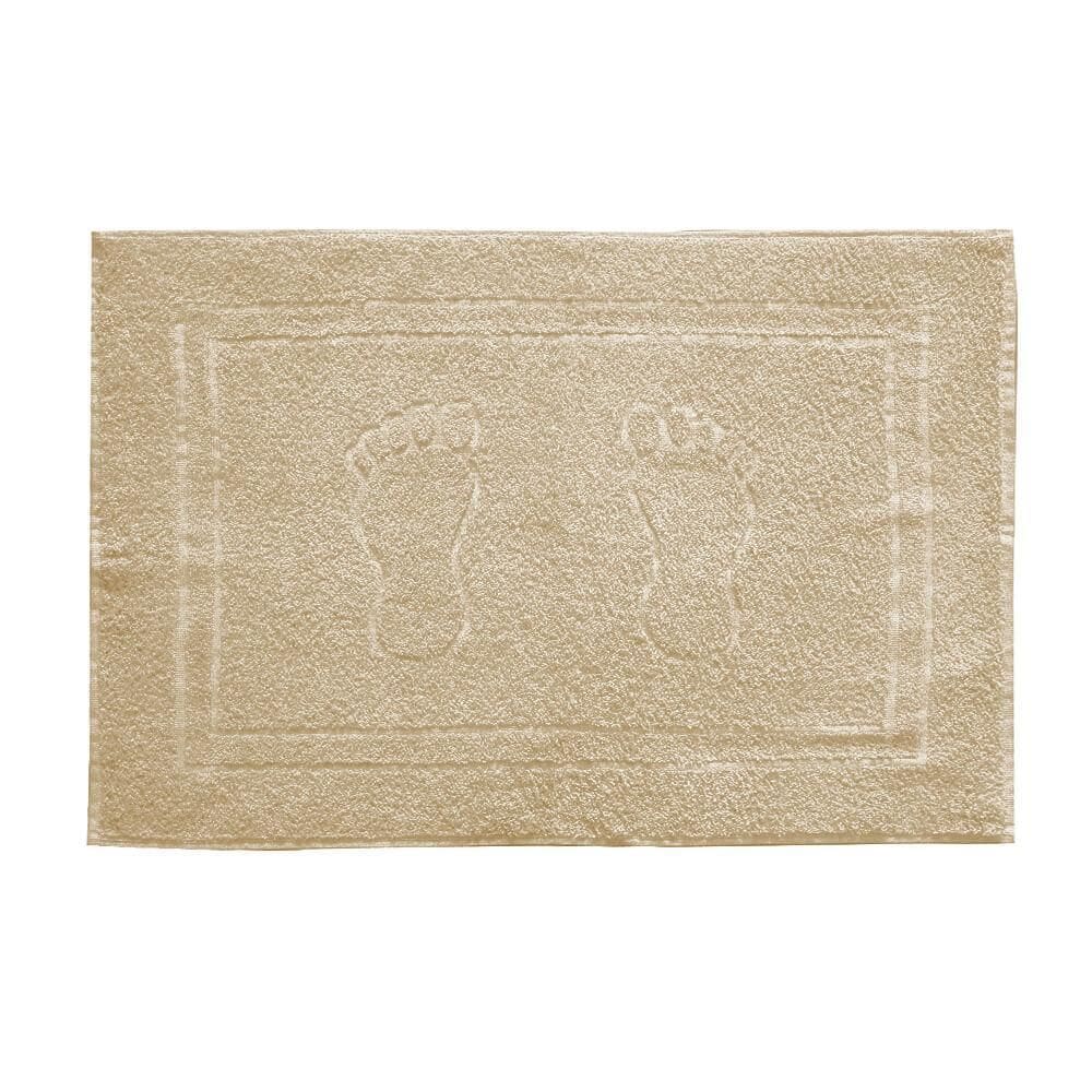 Tapete Para Banheiro Toalha Pegada Bege 45X70Cm Camesa
