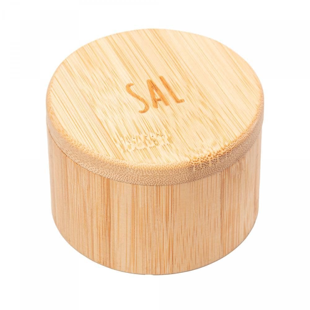 Saleiro Redondo de Bambu com Tampa 9cm x 6cm - Lyor