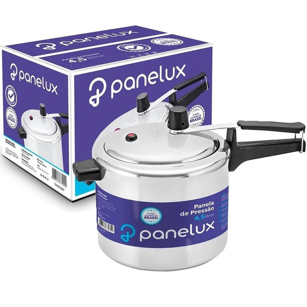 Panela De Pressao Polida Aluminio Inox 4,5l Panelux