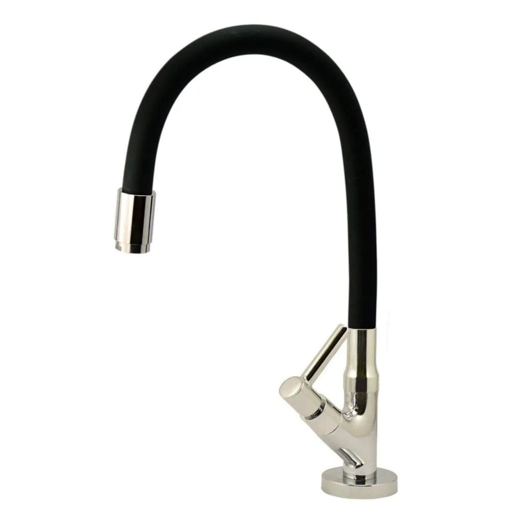 Torneira Gourmet Flexível Silicone Preta Bancada