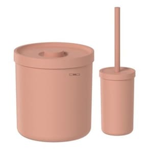 Kit Lixeira De Banheiro 6 Litros + Escova Sanitária Laranja