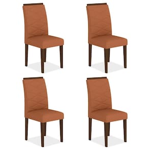 Kit 4 Cadeiras Estofadas Everest Comfort Imbuia/suede Terracota - Ma