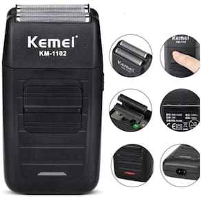 Barbeador Elétrico Shaver Sem Fio Kemei 2 Lâminas Km-1102