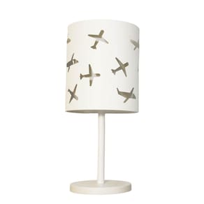 Abajur Infantil Infantil Aviões Cúpula 20X42 Branco