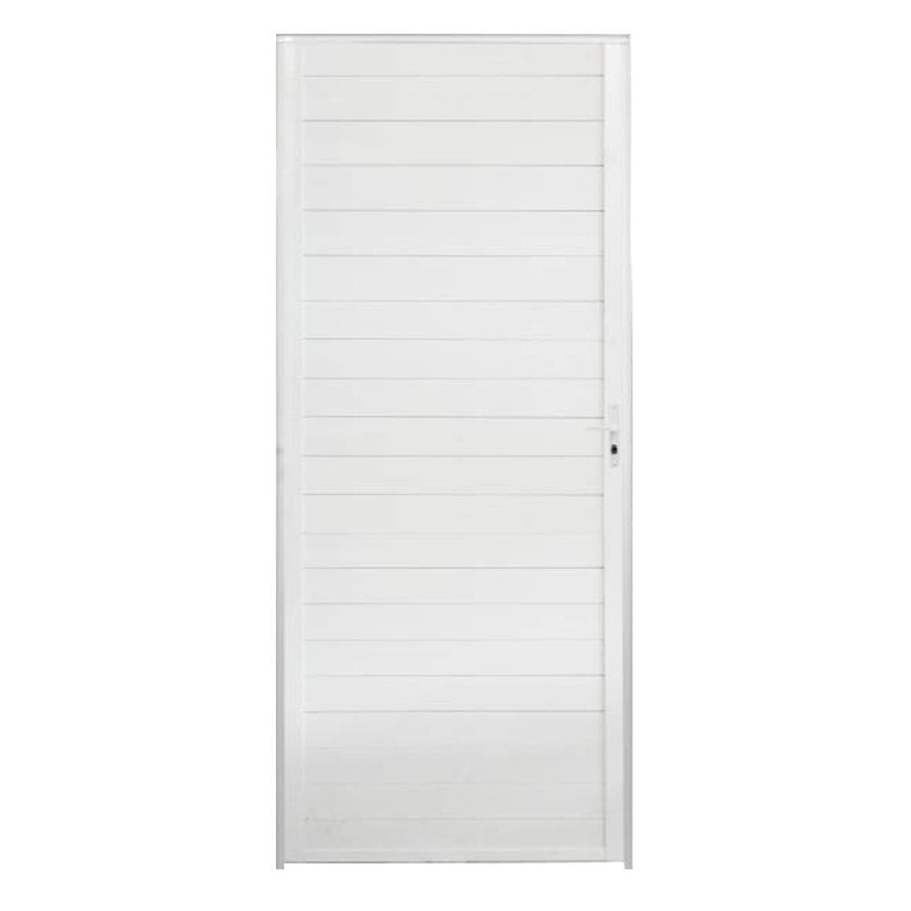 Porta Lambril 2,10x80 lado ESQUERDO L-25 no alumínio branco