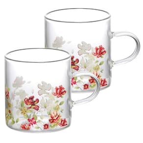 Jogo com 2 Caneca Boro Le Jardim em Vidro Transparente 125ml