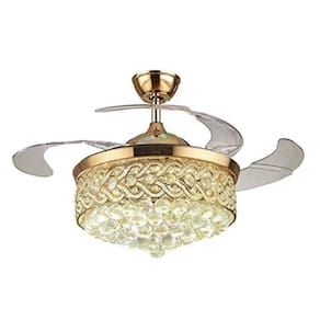 Ventilador De Teto E Lustre Luxuoso Led 6 Velocidades T1366
