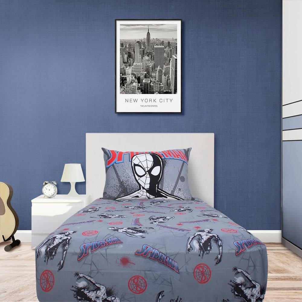 Jogo Cama Spider Homem Aranha C/ Elástico 2 Peças Oficial