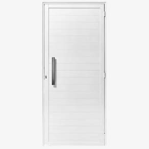 Porta Lambril 2,10x70 lado ESQUERDO L-25 no alumínio branco c/puxador redondo