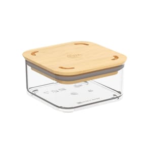 Pote Hermético Cristal com Tampa em Bambu 230ml, linha Modo Coza
