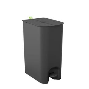 Lixeira Borboleta com Pedal 10+10L Coza, Preta com alça Verde Matcha