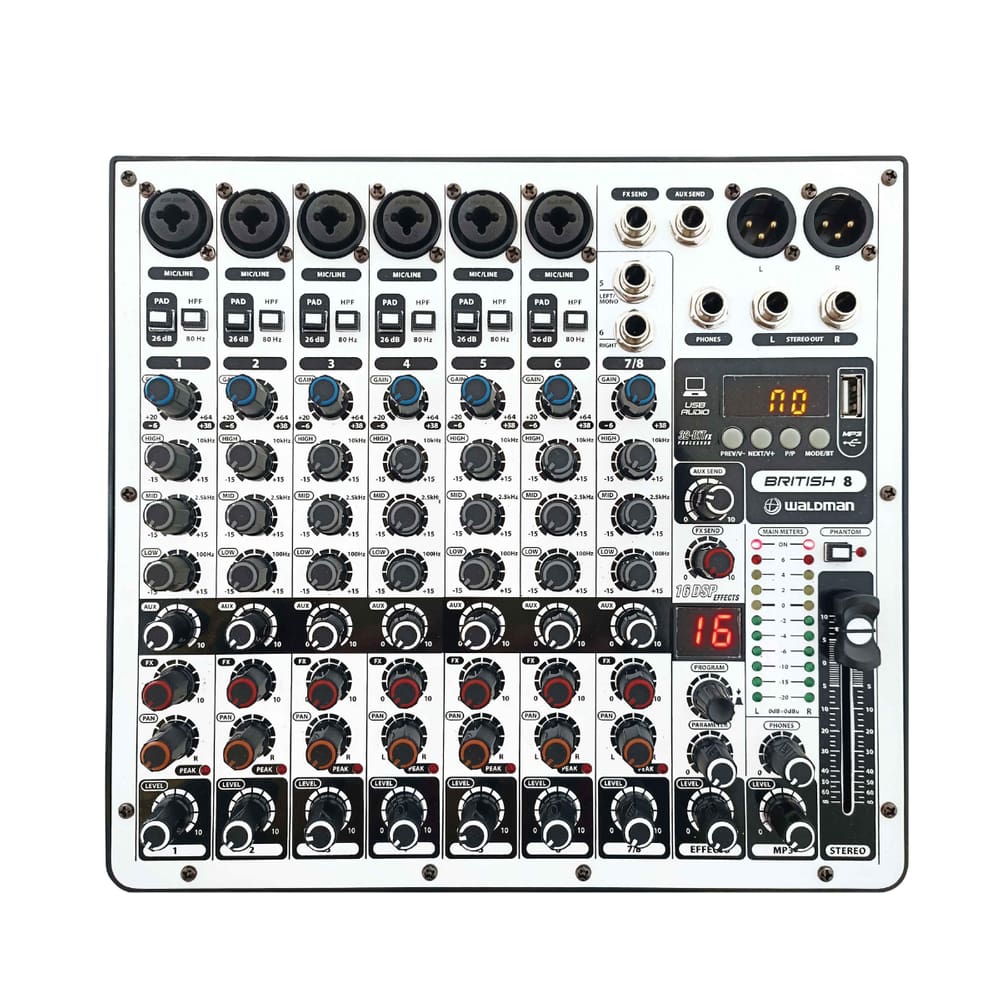 Mesa de Som Waldman Interface de Áudio British B-8 Canais USB