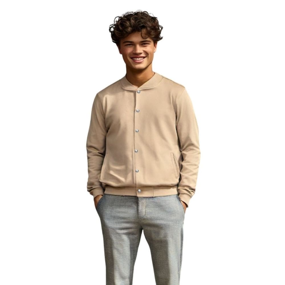 Jaqueta de Moletom Masculina Lisa com Bolsos Estilo Casual